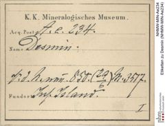 Etiketten zu Desmin (NHMW-MIN-Ae234)